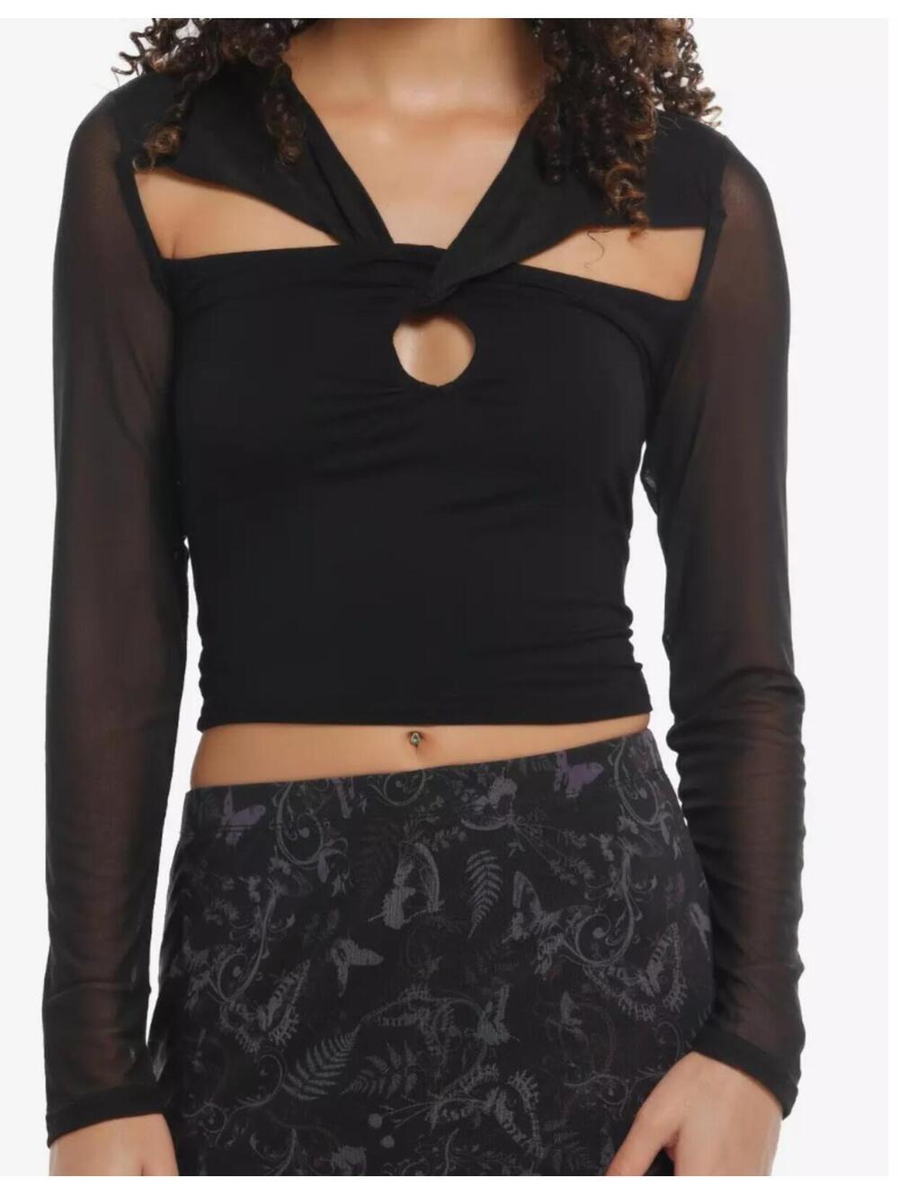 KILLSTAR Kihllist black mesh cut out tee NWT sz XXL